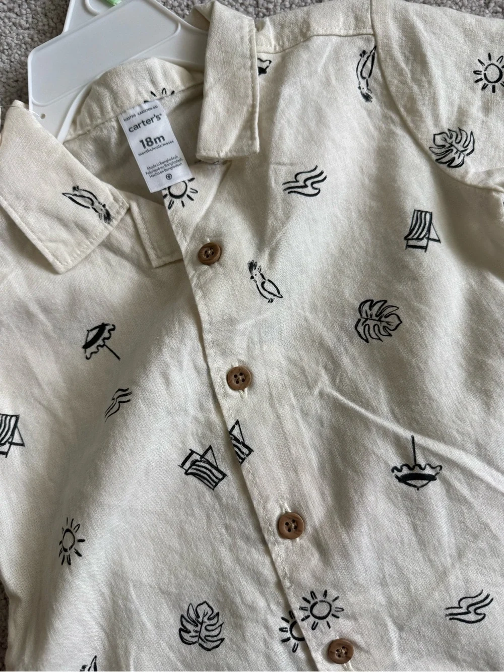 3 NWT 18 month boy summer outfit bundle Carter’s & Cloud Island Linen Look Sets